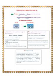 English Worksheet: Passive voice (present and past simple)