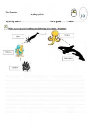 English worksheet: Writing quiz
