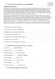 English Worksheet: Because - So