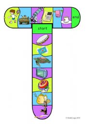 English Worksheet: Capital Track T in full color, black and white and blank.