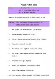 English worksheet: Present perfect tense