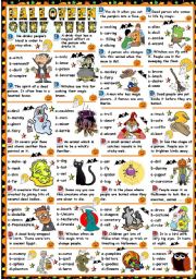 English Worksheet: HALLOWEEN-QUIZ TIME (B&W VERSION+KEY INCLUDED)