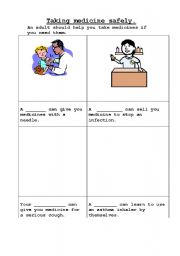 English worksheet: Taking medicine safely