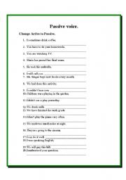 English Worksheet: Passive voice