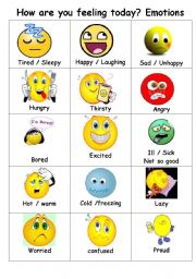 English Worksheet: Feelings Emotions