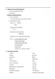 English Worksheet: ASKING FOR AND GIVING DIRECTIONS