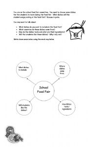 English worksheet: School Food Fair Group Discussion