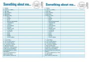 English Worksheet: something about me