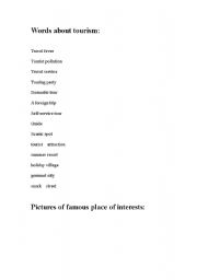 English Worksheet: tourism