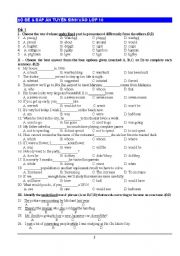 English Worksheet: multiple choice and mistake correction