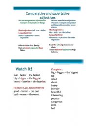 English Worksheet: comparative and superlative adjectives