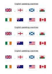 English worksheet: Flags_English speaking countries