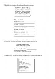 English worksheet: Nationalities