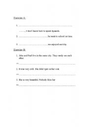 English worksheet: Exercise Grammar Although