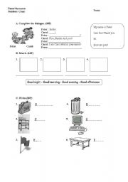 English worksheet: Enjoyable exam for 4th Grade Students (first term first exam)