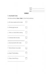 English Worksheet: Healthy habits