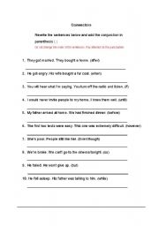 English worksheet: Training Conjunctions