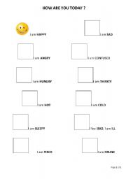English Worksheet: How Are You Today?