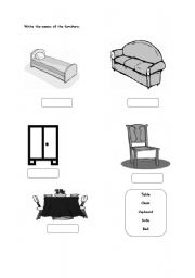 English Worksheet: furniture