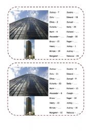 English Worksheet: Ordinal numbers pairwork