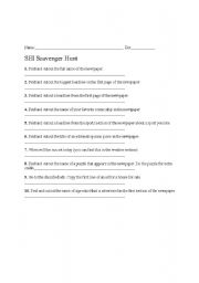 English Worksheet: ESL Newspaper Scavenger Hunt