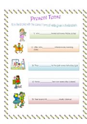 English Worksheet: Simple present tense-1