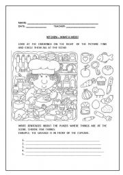 English Worksheet: KITCHEN - WHAT A MESS!