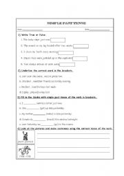 English worksheet: simple past tense