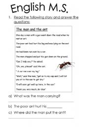 English worksheet: English More Structured Test