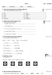 English worksheet: adjectives