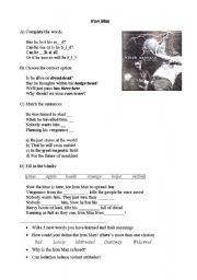 English worksheet: Black Sabbath - Iron Man