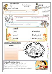 English Worksheet: jobs and family