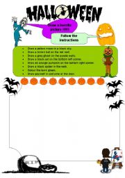 English Worksheet: HALLOWEEN DRAWING