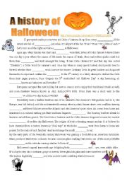 English Worksheet: A History of Halloween : VIDEO ( 4 pages )