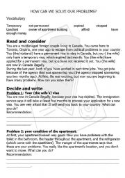 English worksheet: How can we solve our problems..reading
