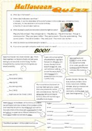 English Worksheet: Halloween Quizz