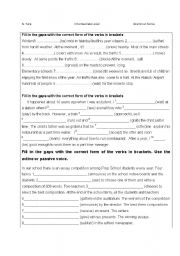 Intermediate Level  Verb Tense  Worksheet 