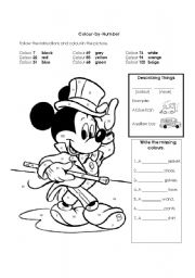 English Worksheet: Colour by Numbers