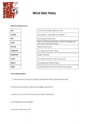 English worksheet: West Side Story