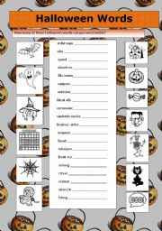 English Worksheet: Halloween Words