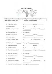 English worksheet: Hows the weather?