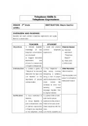English Worksheet: Telephone Expressions