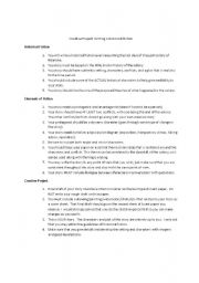 English Worksheet: Creative Project on Lost Colony of Roanoke 