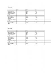 English Worksheet: can you?