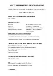 English worksheet: Tell me about a PERSON: Korean Speaking Competition