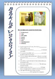 English Worksheet: Banking Vocabulary