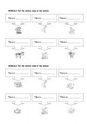 English Worksheet: animals QUIZ