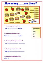 English Worksheet: How many?