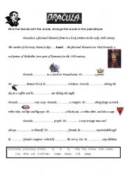 English Worksheet: Dracula. using the past simple