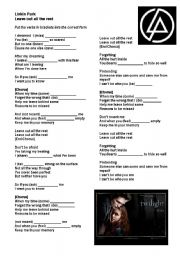English Worksheet: Linkin Park Leave out all the Rest